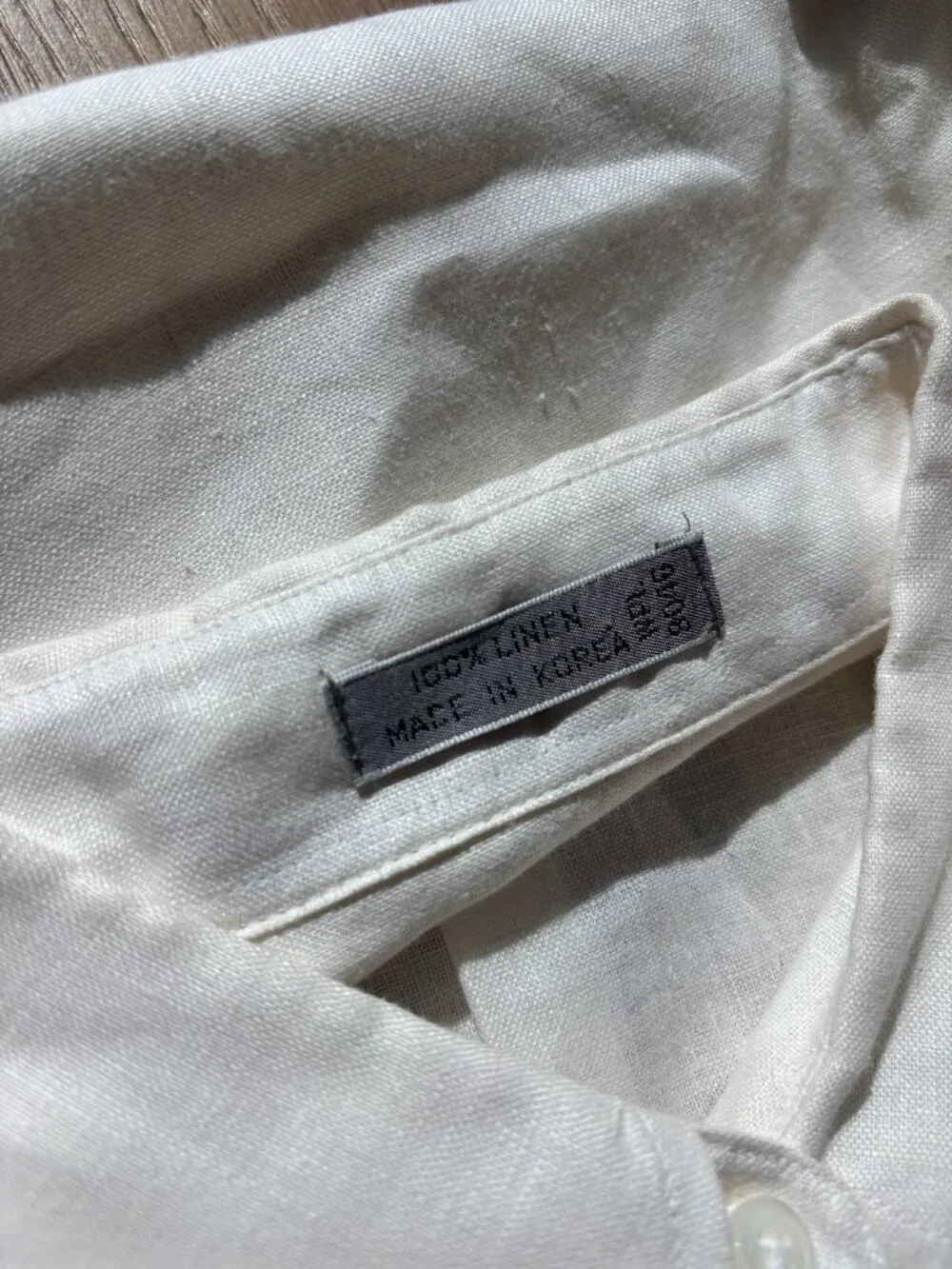 Alfani Men's 100% Linen Short Sleeve Button Down Shirt Cream Off-White Size M